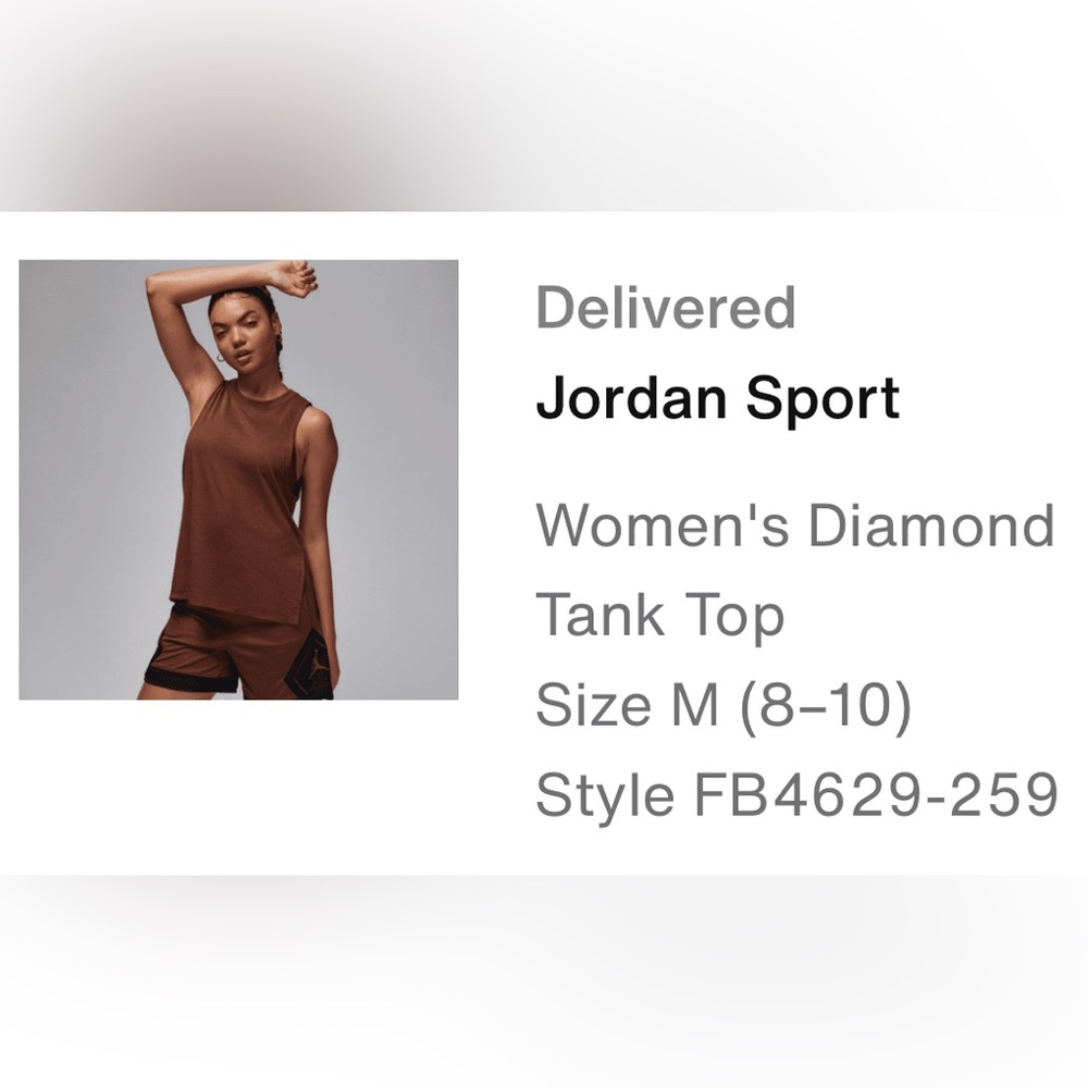 Jordan Sport Women’s Diamond Tank Top in Loose Fit Size Medium - Picture 7 of 13